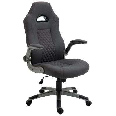Scaun ergonomic Vinsetto de birou si gaming, tapitat textil, gri | Aosom RO