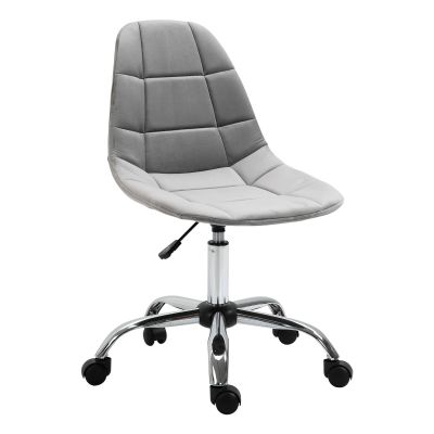 Scaun rotativ, ergonomic, Baza cu 5 roti, inaltime ajustabila, 59x59x81-91cm gri Vinsetto | Aosom RO