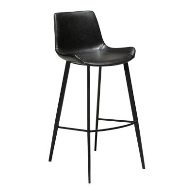 Scaun bar din piele ecologică DAN–FORM Denmark Hype, înălțime 102 cm, negru