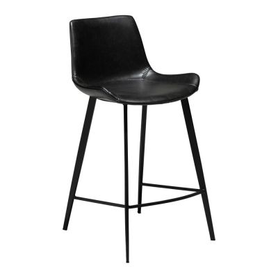 Scaun bar din piele ecologică DAN–FORM Denmark Hype, înălțime 91 cm, negru