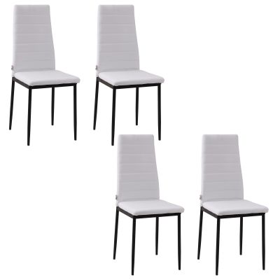 Set 4 scaune captusite pentru sufragerie HOMCOM, mobilier modern, scaune moi, scaune pentru bucatarie | Aosom RO