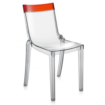 Scaun Kartell HI-CUT design Philippe Stark & Eugeni Quittlet transparent-rosu ieftin