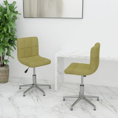 vidaXL Scaune de bucătărie pivotante, 2 buc., verde, material textil