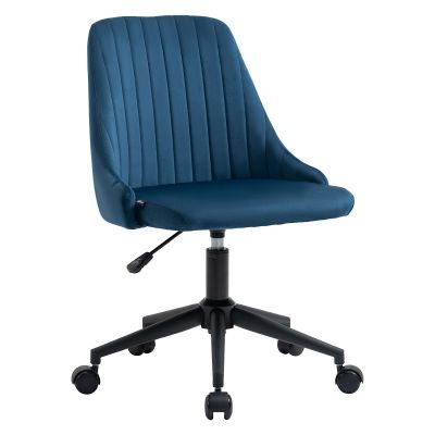 Vinsetto Scaun Birou Ergonomic, Pivotant 360°, Înălțime Ajustabilă, Catifea Albastră, 50x58x77-85cm | Aosom Romania