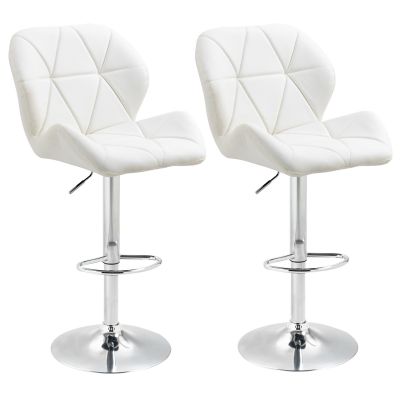 HOMCOM Scaun Bar Reglabil Pivotante si Antiderapant, Scaun bar Modern,Sarcina Maxima 120 kg,Elegante și Confortabile,Albe | Aosom Romania HOMCOM Scaun Bar Reglabil Pivotante si Antiderapant, Scaun bar Modern,Sarcina Maxima 120 kg,Elegante și Confortabile,Albe | Aosom Romania