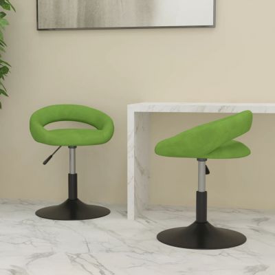 vidaXL Scaune de bucătărie pivotante, 2 buc., verde deschis, catifea