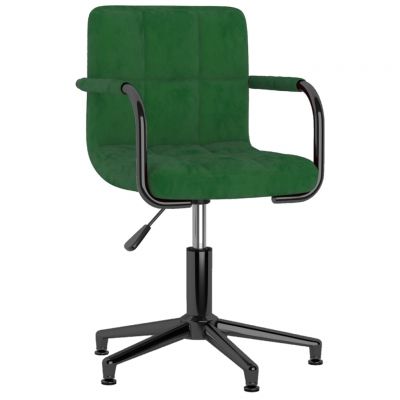 vidaXL Scaune de bucătărie pivotante, 2 buc., verde închis, catifea