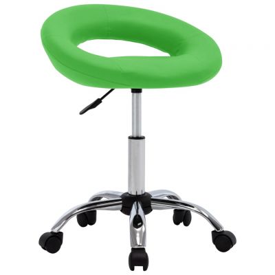 vidaXL Scaune de bucătărie pivotante, 2 buc. verde, piele artificială