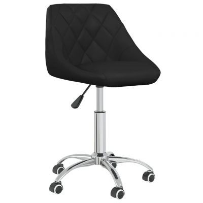 vidaXL Scaune de bucătărie pivotante, 6 buc., negru, piele ecologică