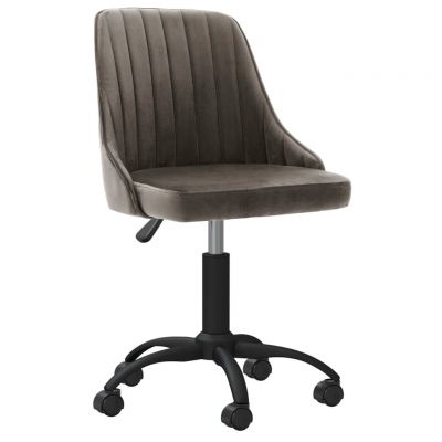 vidaXL Scaune de bucătărie pivotante, 6 buc., gri închis, catifea