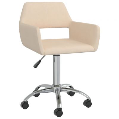 vidaXL Scaune de masă pivotante, 6 buc., crem, material textil