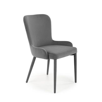 Scaun tapitat cu stofa si picioare metalice, Kai-425 Velvet Gri, l55xA57xH86 cm