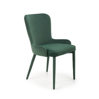 Scaun tapitat cu stofa si picioare metalice, Kai-425 Velvet Verde Inchis, l55xA57xH86 cm