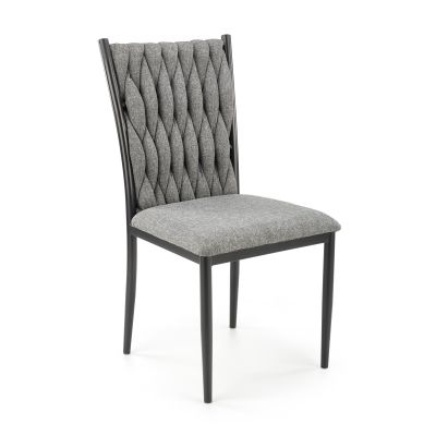 Scaun tapitat cu stofa si picioare metalice, Kai-435 Gri / Negru, l48xA55xH94 cm
