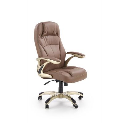 Scaun de birou directorial tapitat cu piele ecologica Carus Maro deschis, l66xA70xH106-114 cm