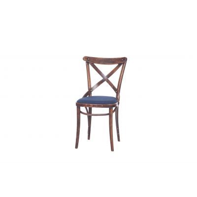 Scaun din lemn de fag, tapitat cu piele ecologica 150 Brown, l45xA51xH84,5 cm