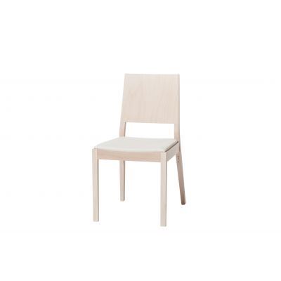 Scaun din lemn de fag, tapitat cu piele ecologica Lyon Natural 514, l46xA58xH86 cm