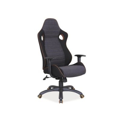 Scaun gaming tapitat cu stofa Qwin-229 Gri / Negru, l64xA50xH120-130 cm