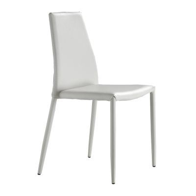 Scaun tapitat cu piele ecologica Lion White, l43xA50xH87 cm Scaun tapitat cu piele ecologica Lion White, l43xA50xH87 cm