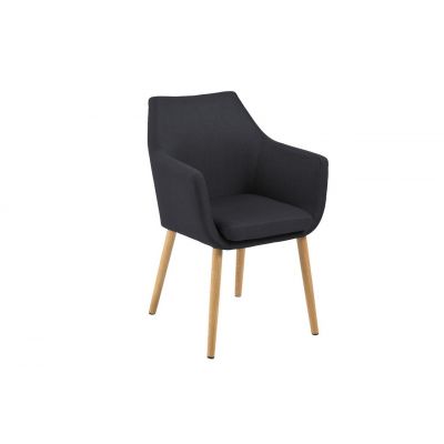 Scaun tapitat cu stofa si picioare din lemn Nora Antracit / Stejar, l58xA58xH84 cm Scaun tapitat cu stofa si picioare din lemn Nora Antracit / Stejar, l58xA58xH84 cm