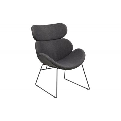 Scaun tapitat cu stofa si picioare metalice Cazar Gri / Negru, l69xA78,5xH90,5 cm Scaun tapitat cu stofa si picioare metalice Cazar Gri / Negru, l69xA78,5xH90,5 cm