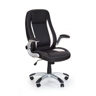 Scaun de birou directorial tapitat cu piele ecologica, Saverio Negru, l67xA65xH112-120 cm