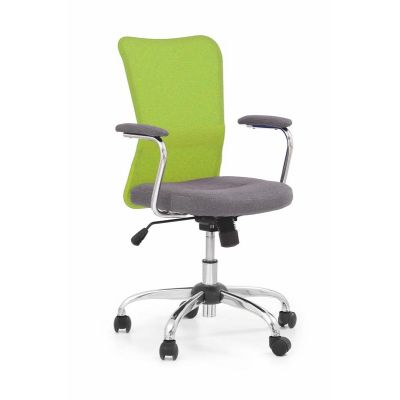 Scaun de birou pentru copii tapitat cu stofa, Andreas Lime / Gri, l56xA56xH87-95 cm
