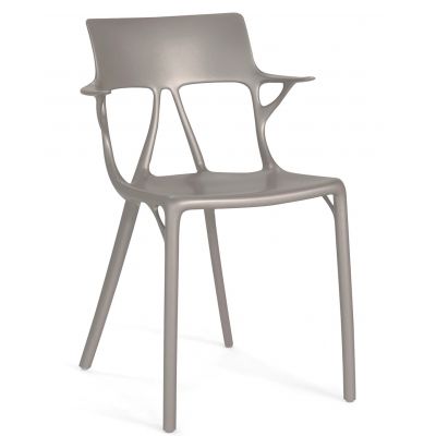 Set 2 scaune Kartell A.I. design Philippe Starck gri metalic