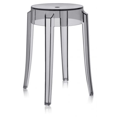 Set 2 scaune Kartell Charles Ghost design Philippe Starck h45cm gri transparent