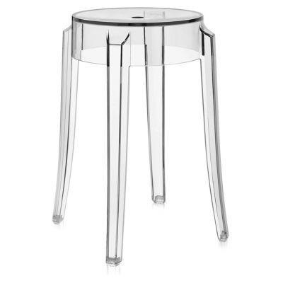 Set 2 scaune Kartell Charles Ghost design Philippe Starck h45cm transparent