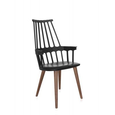 Set 2 scaune Kartell Comback design Patricia Urquiola negru - stejar