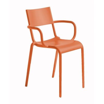 Set 2 scaune Kartell Generic A design Philippe Starck portocaliu