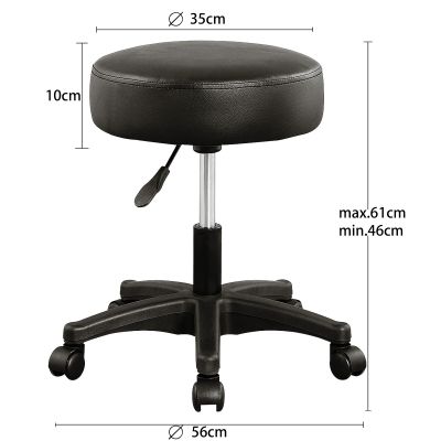 Scaun de cosmetica hidraulic si rotativ, Inaltime reglabila 46-61 cm, Negru