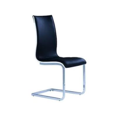 SCAUN DESIGN 1 CLASIC-MODERN, NEGRU, LIDER FURNITURE, PICIOARE CROMATE ieftin