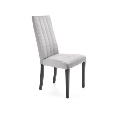 Scaun tapitat cu stofa si picioare din lemn, Dillan II Velvet Gri Deschis / Negru, l47xA59xH99 cm