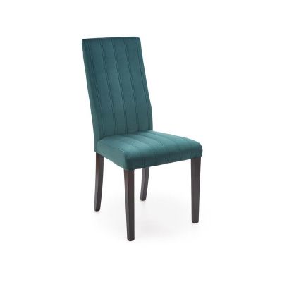 Scaun tapitat cu stofa si picioare din lemn, Dillan II Velvet Petrol / Negru, l47xA59xH99 cm