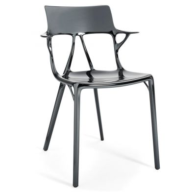 Set 2 scaune Kartell A.I. design Philippe Starck titanium