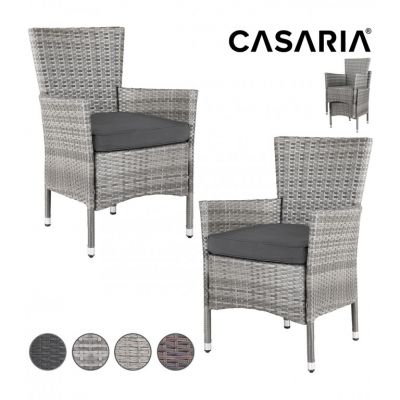 Set 2 x scaune gradina, Poliratan, Gri-Antracit