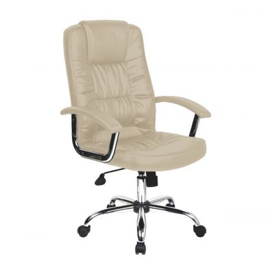 Scaun de birou ergonomic, Bedora  Abraj, piele ecologica, Bej