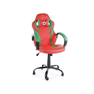 Scaun gaming tapitat cu piele ecologica, Portal Rosu / Verde, l62xA48xH109-119 cm