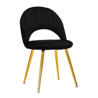 Set 2 scaune Flex, Mauro Ferretti, 52x48x78 cm, catifea, negru