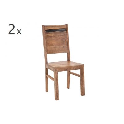 Set 2 scaune Yellowstone, Mauro Ferretti, 45x45x100 cm, lemn masiv de salcam, maro