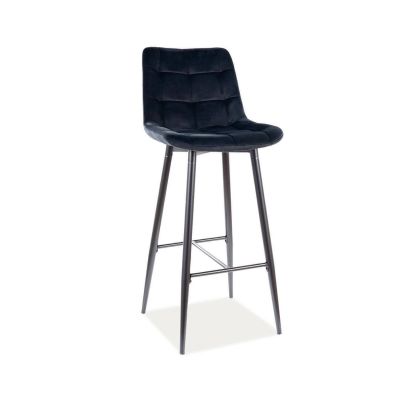 Scaun Bar H1 Chic Velvet Negru