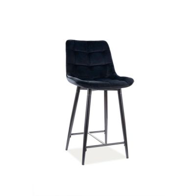 Scaun Bar H2 Chic Velvet Negru - Bluvel 19