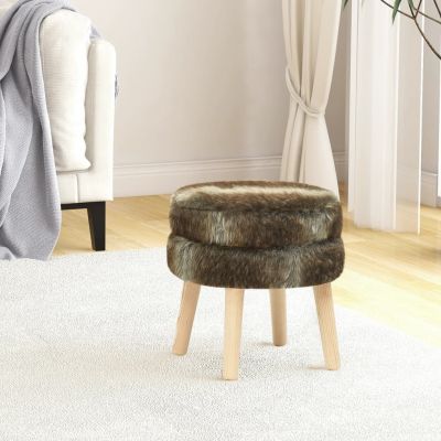 vidaXL Taburet rotund, culoare mixtă, pluş