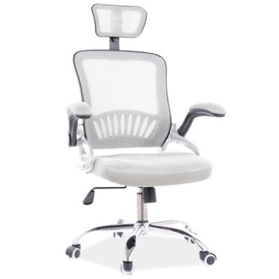 Scaun birou cu tetiera SL Q831 gri, 67x48x124 cm