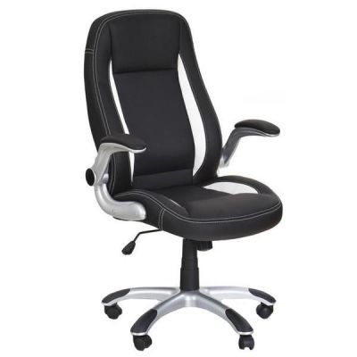 Scaun directorial piele ecologica, HM SATURN, negru