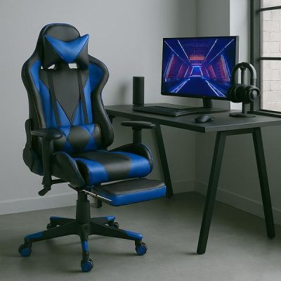 Scaun gaming US90 Suzuka negru-albastru - Unic Spot Ro