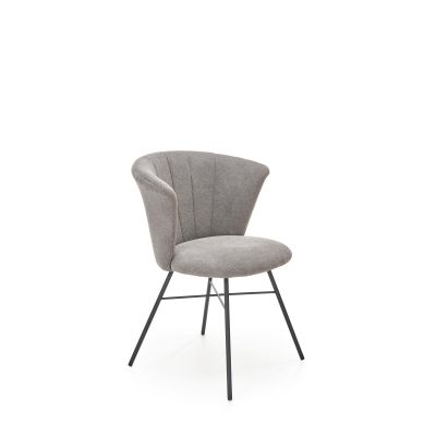 Scaun tapitat cu stofa si picioare metalice, Kai-459 Gri / Negru, l60xA59xH79 cm