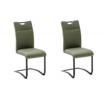 Set 2 scaune tapitate cu stofa si picioare metalice, Zapara Antracit / Negru, l45xA60xH102 cm